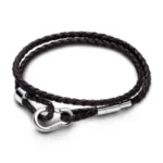 ⁦Pandora Moments  Braided Double Leather Bracelet⁩ - الصورة ⁦2⁩
