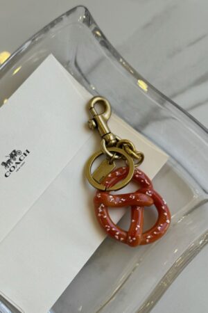 Coach Small Pretzel Bag Charm Keychain