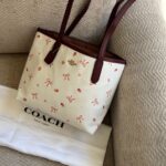 Coach Mini City Tote With Bow Tie Print