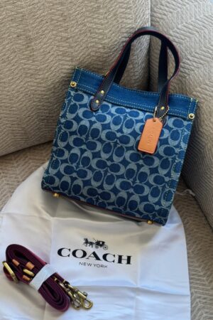 Coach Field Tote 22 in Signature Denim