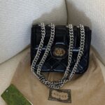 Gucci Deco Mini Quilted-Leather Shoulder Bag in black