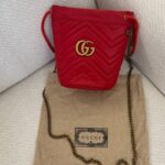 Gucci GG Marmont Chain Bucket Red