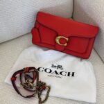 Coach Tabby Chain Clutch in polished pebble leather