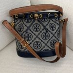Tory Burch T Monogram Jacquard mini bucket bag in Tory navy