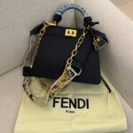 Fendi Peekaboo ISeeU small black calfskin leather bag
