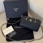 Chanel 25P Bowling Bag in Black Caviar