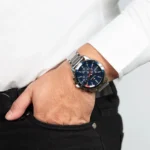 Tommy Hilfiger Mason Quartz Blue Dial Silver Steel Strap Watch - תמונה 8
