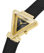 ⁦GUESS Ladies Black Gold Tone Analog Watch⁩ - الصورة ⁦3⁩