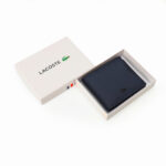 Lacoste men's classic billfold or bifold wallet in a navy blue
