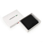 Lacoste men's classic billfold or bifold wallet in black