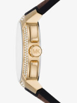 ⁦Michael Kors Oversized Pavé Gold-Tone and Logo Sport Watch⁩ - الصورة ⁦2⁩