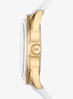Michael Kors Oversized Jessa Gold-Tone and Embossed Silicone Watch - תמונה 3
