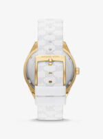 Michael Kors Oversized Jessa Gold-Tone and Embossed Silicone Watch - תמונה 2