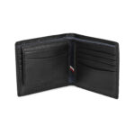 ⁦Tommy Hilfiger Wester black casual leather bi-fold wallet for men.⁩ - الصورة ⁦2⁩
