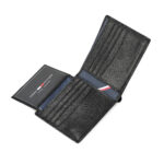 ⁦Tommy Hilfiger Wester black casual leather bi-fold wallet for men.⁩ - الصورة ⁦3⁩