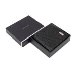 Tommy Hilfiger Elgon or Monogram Embossed bifold leather wallet in black