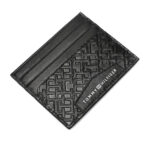 ⁦Tommy Hilfiger TH Monogram leather card holder in black⁩ - الصورة ⁦2⁩