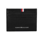 ⁦Tommy Hilfiger leather credit card holder in black with a pebble-grain finish⁩ - الصورة ⁦2⁩