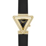 GUESS Ladies Black Gold Tone Analog Watch