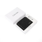 Calvin Klein Saffiano leather bifold wallet in black