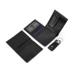 ⁦Tommy Hilfiger men's leather gift set including a bi-fold wallet, a card holder, and a keychain⁩ - الصورة ⁦3⁩