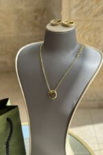 ⁦Gucci sterling Interlocking G pendant Gold set⁩ - الصورة ⁦2⁩