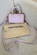 Louis Vuitton Nano Speedy handbag in a light pink Monogram