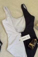 ⁦CHANEL B/W One-Piece Swimsuit⁩ - الصورة ⁦2⁩