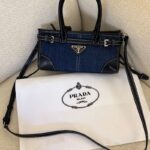 Prada small Bonnie denim tote bag