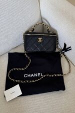 Chanel Small Vanity with Chain in black caviar leather