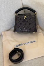 Louis Vuitton Capucines Mini handbag, featuring black Taurillon leather