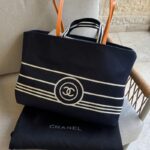 CHANEL Denim Canvas Border Tote