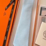 Hermès H Maillon Silk Tie Wh