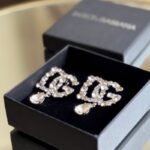 Dolce & Gabbana Embellished DG Logo Crystal Drop Earrings