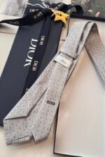 Dior Grey Diamond Silk Tie - الصورة 2