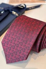 Dior Oblique Trio Tie Maroon - الصورة 3