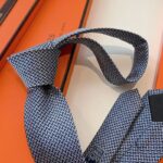 Hermès Faconnée H Silk Tie