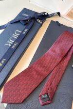 Dior Oblique Trio Tie Maroon - الصورة 5