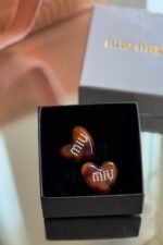 f Miu Miu Heart Tortoiseshell Plexiglass Earrings