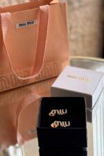 Miu Miu Metal Earrings with Crystals - الصورة 2