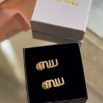 Miu Miu Metal Earrings with Crystals