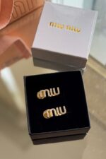 Miu Miu Metal Earrings with Crystals