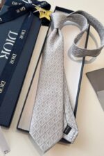 Dior Grey Diamond Silk Tie